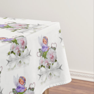 Tablecloth Floral Angel White Swans