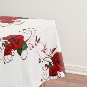 Tablecloth Floral Red Rose