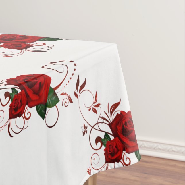 Tablecloth Floral Red Rose (In Situ)