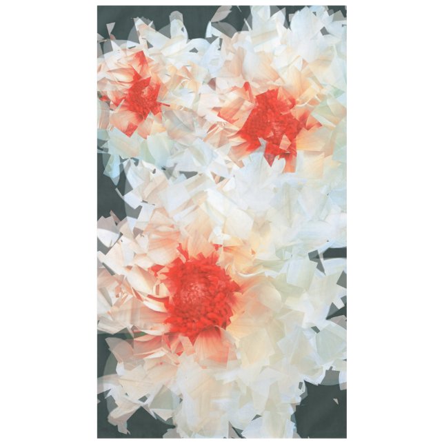 Tablecloth Flowers White Black Cubist (Front)