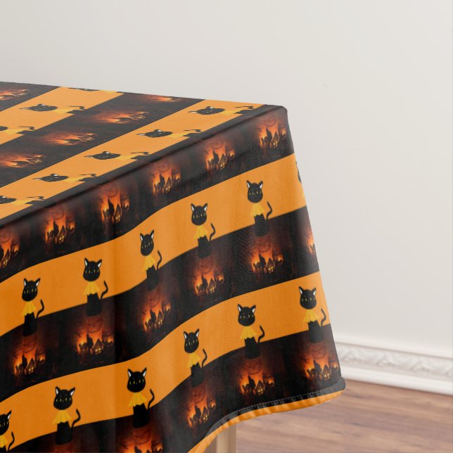 Tablecloth Halloween, Black Cat (In Situ)
