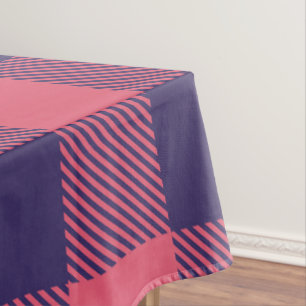 Tablecloth Hot Pink Magenta Indigo Buffalo Plaid