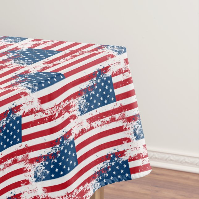 Tablecloth July 4th Patriotic USA Flag (In Situ)