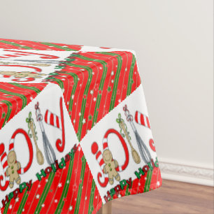 Tablecloth, Merry Christmas Happy Holidays  Tablecloth