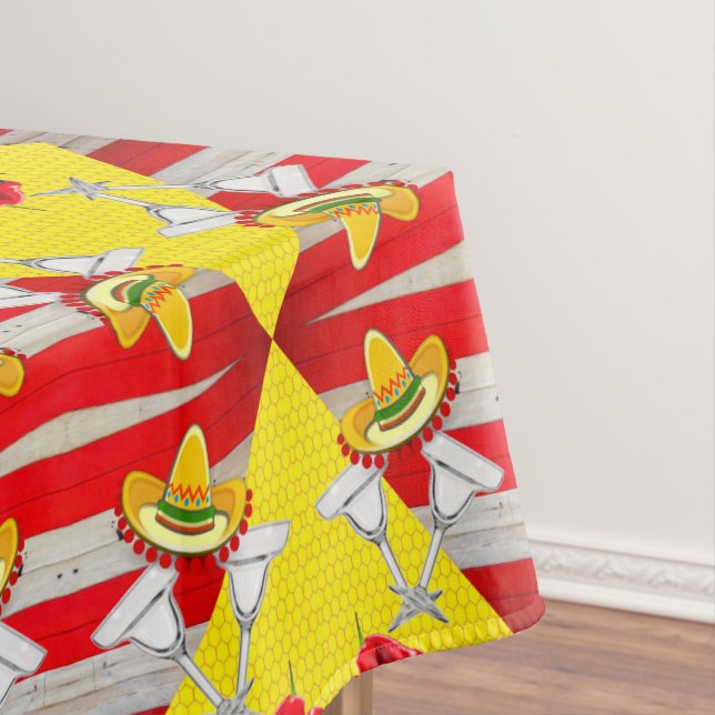 Tablecloth Mexican Drinks Hot Red Peppers (In Situ)