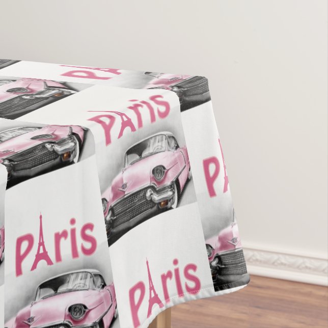 Tablecloth Paris France Pink Car (In Situ)