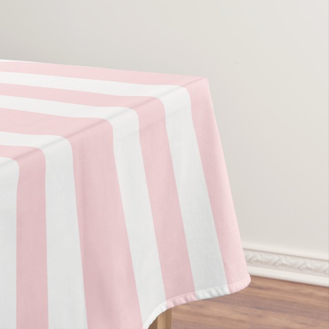 Tablecloth Pink & White Stripe (In Situ)
