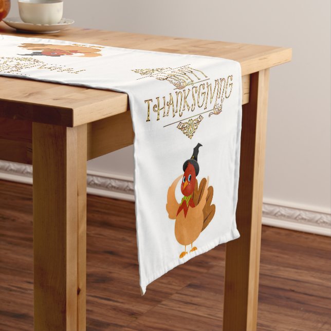 Tablecloth Runner Happy Thanksgiving Day (In Situ)