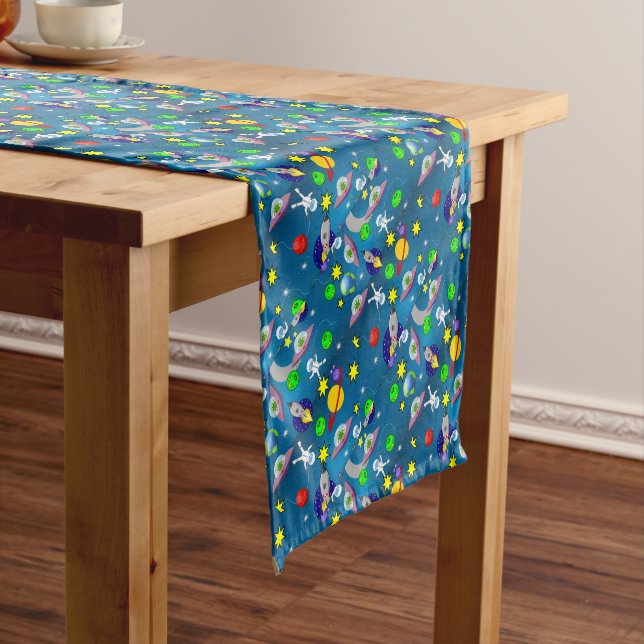 Tablecloth Runner Spaceship Stars Moon Planets (In Situ)