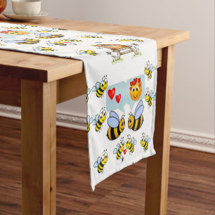 Tablecloth Runner Valentines Bumblebee