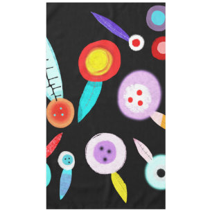 Tablecloth Square Designer Black Flowers
