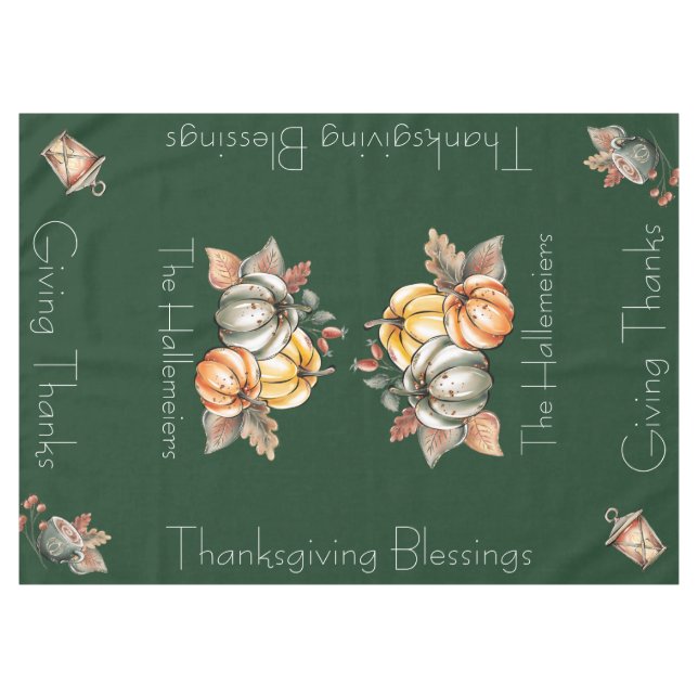 Tablecloth Thanksgiving Blessings Personalised (Front (Horizontal))