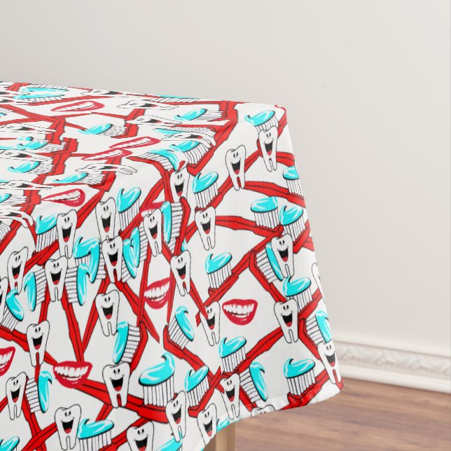 Tablecloth Toothbrush Toothpaste Smile Dentist (In Situ)