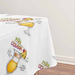 TABLECLOTHS - PINA COLADA RECIPE COCKTAIL ART