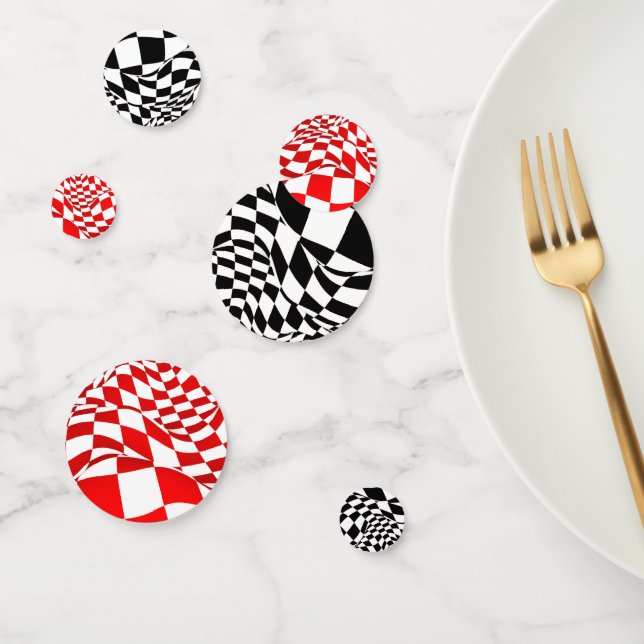 Tablefetti - Modified Red/Black Chequered Flag Confetti (Group)