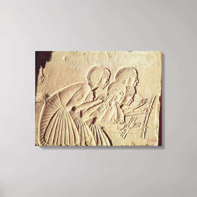 Tablet depicting four scribes at work canvas print (Front)