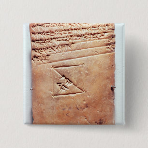 Tablet with cuneiform script, c.1830-1530 BC 15 Cm Square Badge