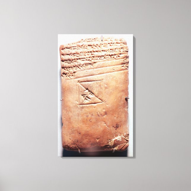 Tablet with cuneiform script, c.1830-1530 BC Canvas Print (Front)