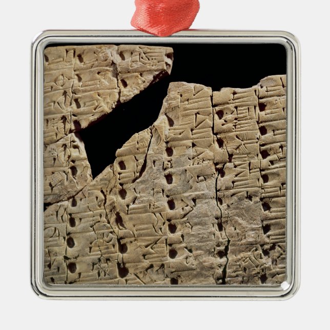 Tablet with cuneiform script, from Uruk Metal Tree Decoration (Front)