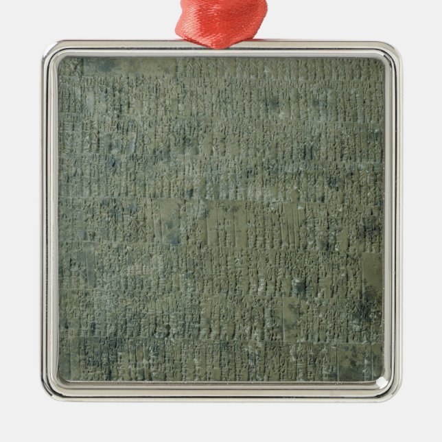 Tablet with cuneiform script metal tree decoration (Front)