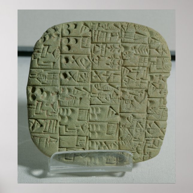 Tablet with cuneiform script poster (Front)