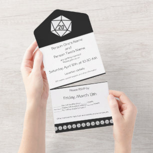 Tabletop Chic in Black All In One Invitation