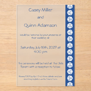 Tabletop Chic in Blue Acrylic Wedding Invitations