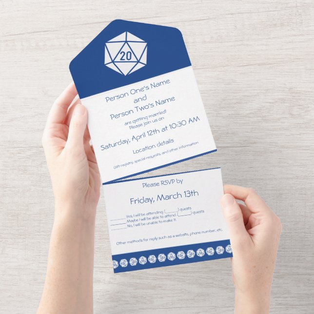 Tabletop Chic in Blue All In One Invitation (Tearaway)