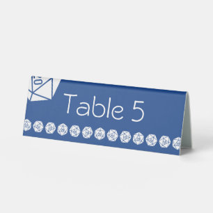 Tabletop Chic in Blue Table Tent Sign