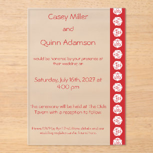 Tabletop Chic in Cherry Acrylic Wedding Invitations