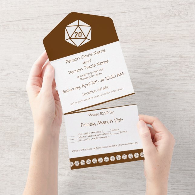 Tabletop Chic in Chocolate All In One Invitation (Tearaway)
