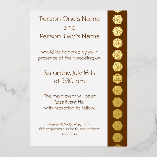 Tabletop Chic in Chocolate Foil Invitation (Front)