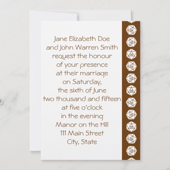 Tabletop Chic in Chocolate Wedding Invitation (Front)