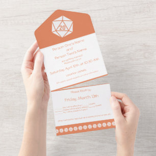 Tabletop Chic in Coral All In One Invitation