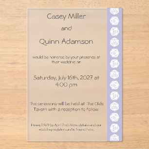 Tabletop Chic in Lavender Acrylic Wedding Invitations