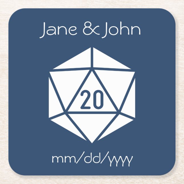 Tabletop Chic in Navy Paper Coaster (Front)