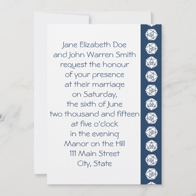 Tabletop Chic in Navy Wedding Invitation (Front)