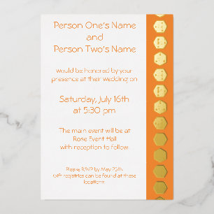 Tabletop Chic in Orange Foil Invitation