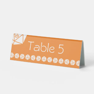 Tabletop Chic in Orange Table Tent Sign