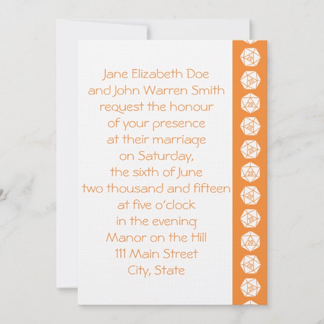 Tabletop Chic in Orange Wedding Invitation (Front)