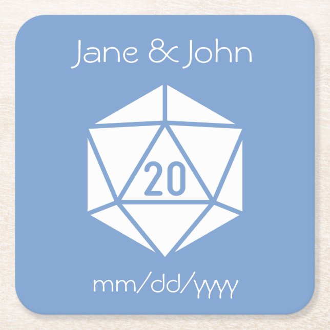 Tabletop Chic in Periwinkle Paper Coaster (Front)