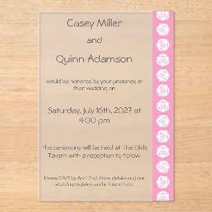 Tabletop Chic in Petal Pink Acrylic Wedding Invitations