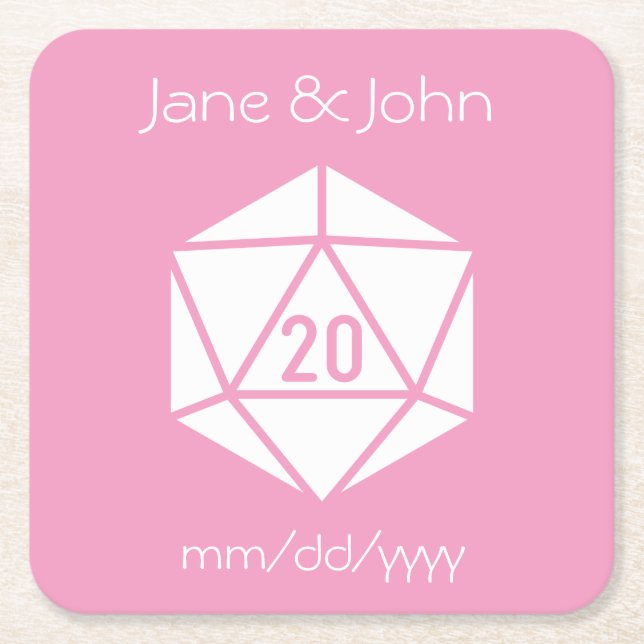 Tabletop Chic in Petal Pink Paper Coaster (Front)