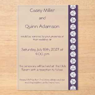 Tabletop Chic in Purple Acrylic Wedding Invitations