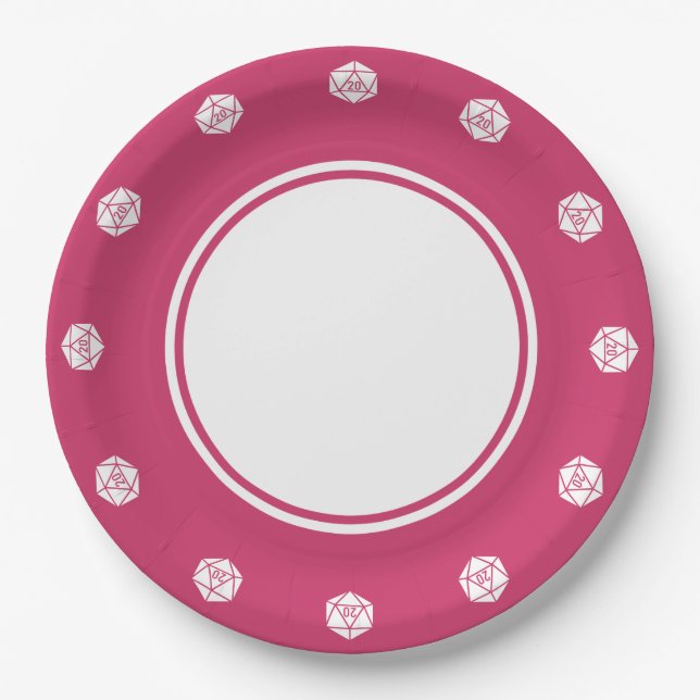 Tabletop Chic in Raspberry Paper Plate (Front)