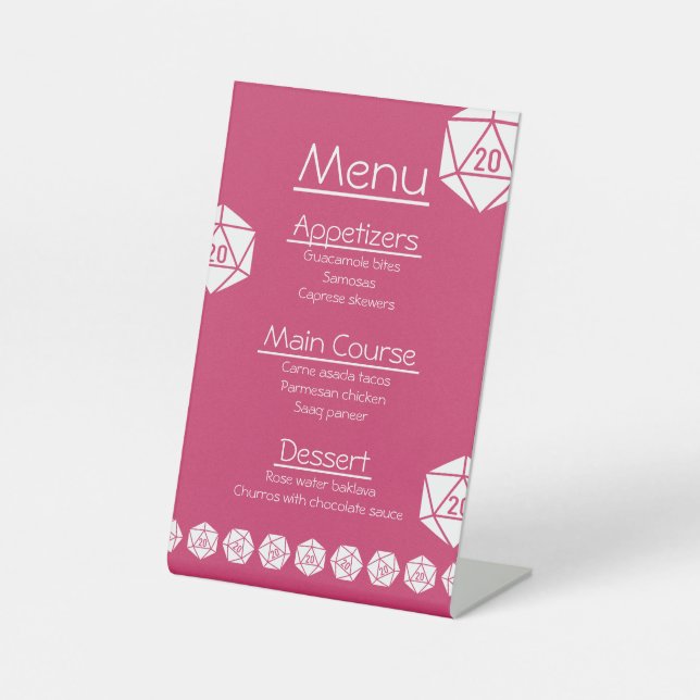 Tabletop Chic in Raspberry Pedestal Sign (Front)