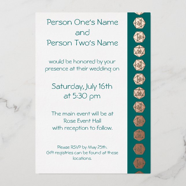 Tabletop Chic in Teal Foil Invitation (Front)