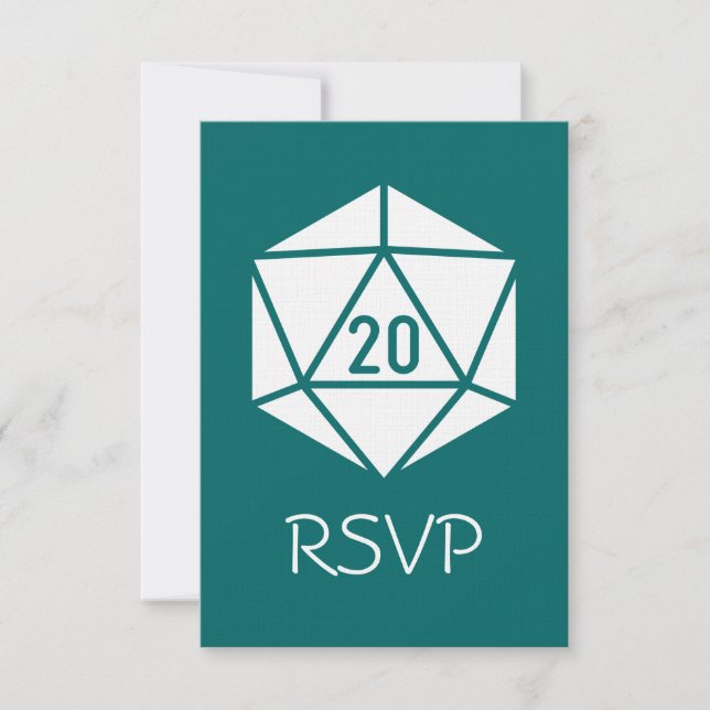 Tabletop Chic in Teal RSVP Card (Front)