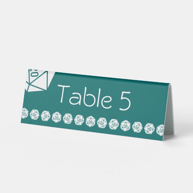 Tabletop Chic in Teal Table Tent Sign (Front)