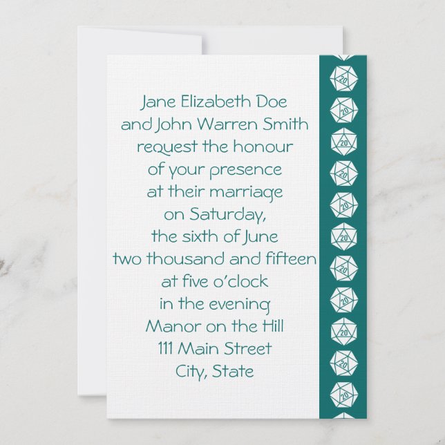 Tabletop Chic in Teal Wedding Invitation (Front)